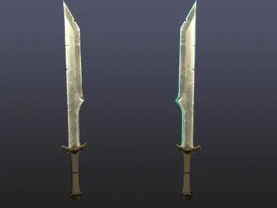 Set of fantasy swords Low-poly 3D model