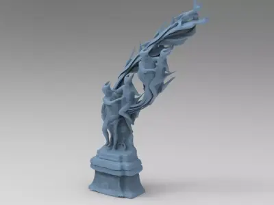 Dantes Inferno Fire dance statue 1 Low-poly 3D model