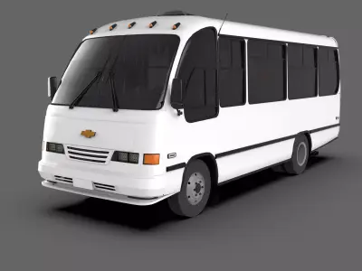 Isuzu NPR Bus Mid-Size Passenger Bus 3D model