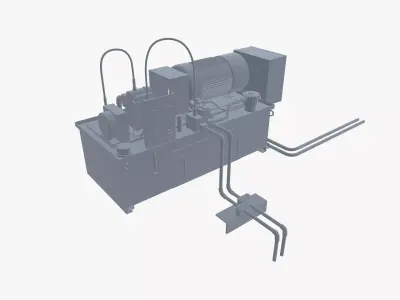 Motor and pump system 3D model