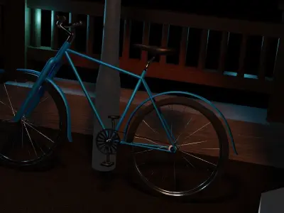 A bicycle glows in the dark with delicate lights 3D model