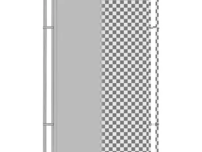 Scottie Industrial Metal Wall Mirror WLFR6179 3D model