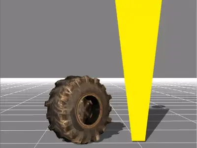 wheel old Low-poly 3D model
