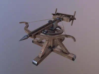Crossbow wooden archery machine 3D model