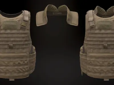 Improved Modular Tactical Vest Low-poly 3D model