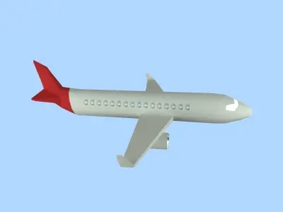 Plane Low Poly airplane flying in sky Low-poly 3D model