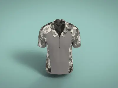 Military Outfit - T-shirt Low-poly 3D model 26