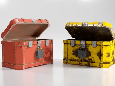 Stylized Loot Crate - Game Ready 3D Model Chest Low-poly 3D model