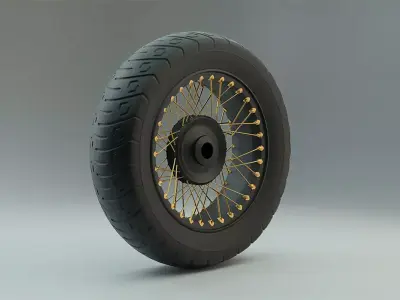 Motorcycle Spoke Wheel 3D model
