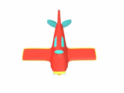 Cartoon Airplane 3d model Low-poly 3D model
