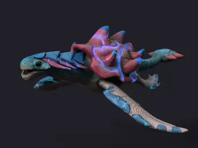 Turtle Dragon Low-poly 3D model