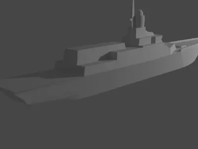 Warship military ship 3D print model