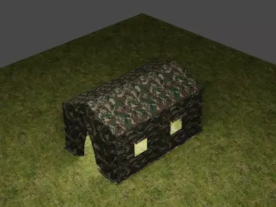 Army tent for unity Low-poly 3D model