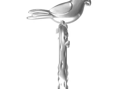 Antique Parrot Couple Ring 3D print model