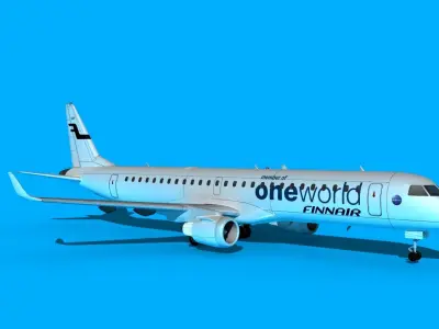 Embraer Emb-190 Finnair One World 3D model