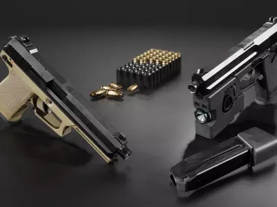 HK Mark 23 45acp SOCOM Handgun Low-poly 3D model
