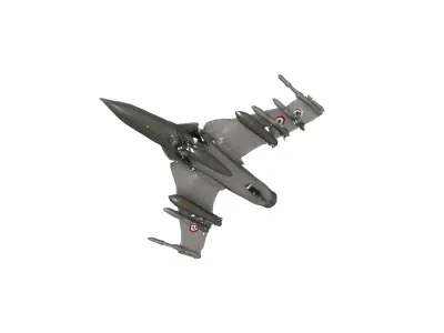Indian Rafale Fighter Jet with Indian Flag Game Animation Ready Low-poly 3D model