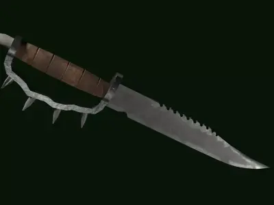 Trensh knife Low-poly 3D model