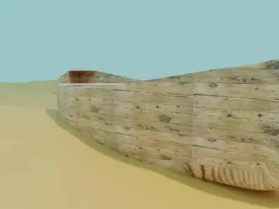 Boat on Desert Free low-poly 3D model