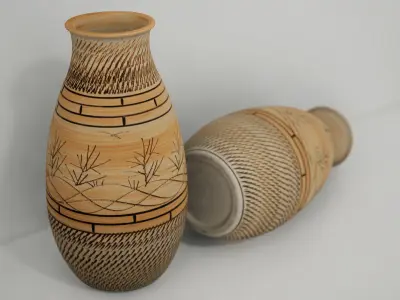 Vase with Dune Aesthetics Free low-poly 3D model