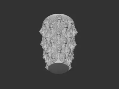 Majestic Lion Pride Vase High Detail 3D Printable STL OBJ 3MF 3D print model