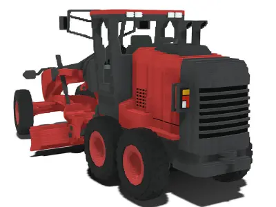 Voxel Grader Truck Low-poly 3D model