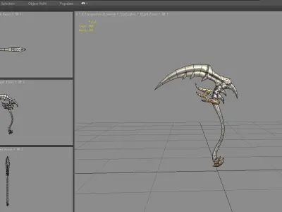 Cartoon bone sickle Low-poly 3D model