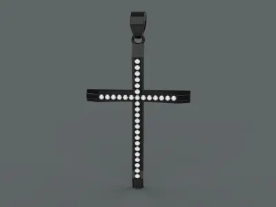 cross with diamonds 3D print model
