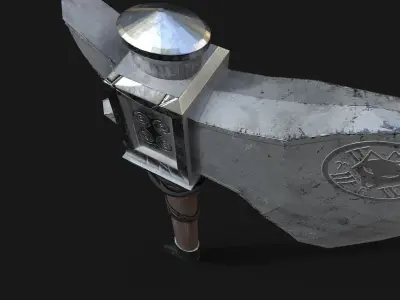 Turkic Battle Axe PBR Game Ready  Low-poly 3D model