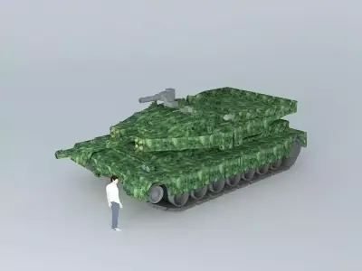 TAU 2A1E new frptotife kazakhstan's tank Free 3D model