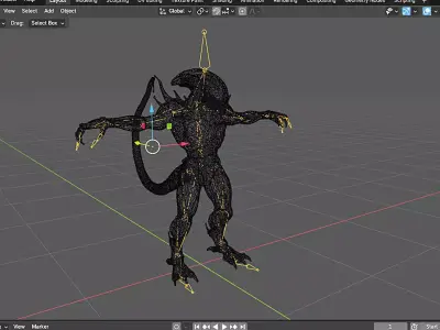 Xenomorph - 3D High quality model Low-poly 3D model