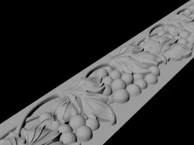 baguette gold border 3D model