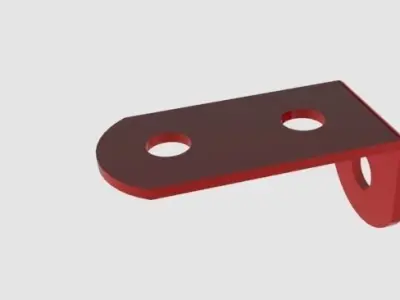 Single Angle Metal Strip 1 x 2 Holes Free 3D model