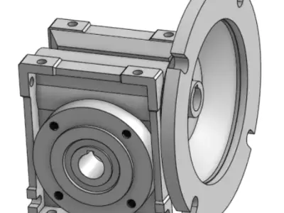 Right-Angle Worm Gear Speed Reducer  NEMA 56C  60 Ratio 3D print model