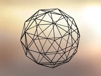 Wireframe Shape Geodesic Polyhedron Sphere 3D print model