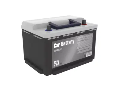 Car battery - Made in Russia Free low-poly 3D model