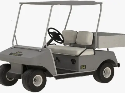 Golf Cart Utility Vehicle Rigged for Cinema 4D 3D model
