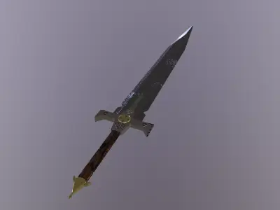 Holy Broadsword Low-poly 3D model