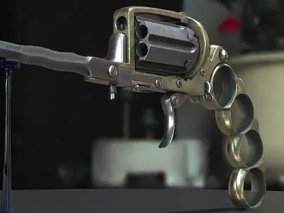 Apache revolver Low-poly 3D model Free low-poly 3D model