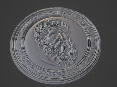 Plato Medallion 3D print model get
