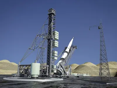 N-1 Rocket Launch Pad 3D model