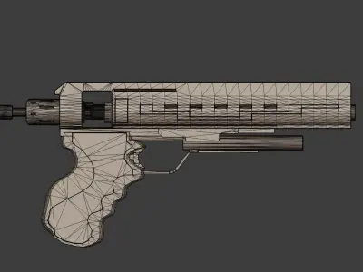 Hand Gun Custom Low-poly 3D model