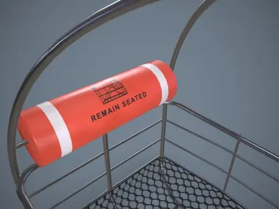 Helicopter Rescue Basket --126-- Low-poly 3D model