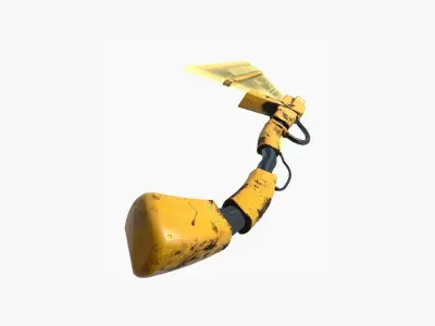 SciFi War Axe A08 Yellow - Sci Fi Weapon Design Low-poly 3D model
