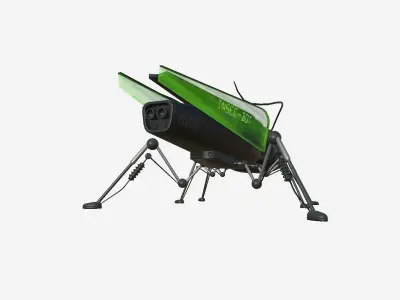 Insect Robot F03 Black Green - SciFi Character Design Low-poly 3D model