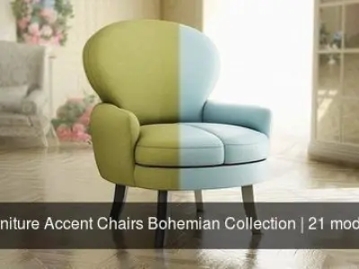 Furniture Accent Chairs Bohemian Collection 3D Model Pack