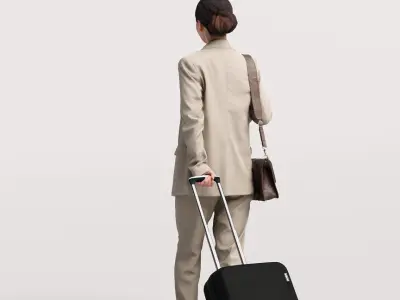 Humano Traveling Woman with suitcase 2206-11 3D model