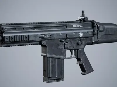 MK 17 FN SCAR-H modular Low-poly 3D model