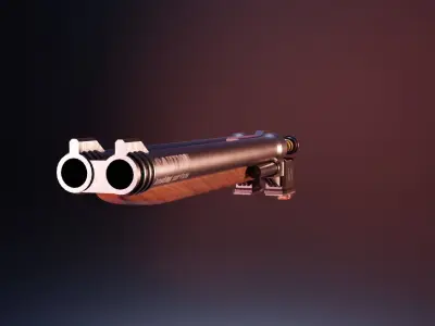 Low Poly Shotgun SG-072 Low-poly 3D model