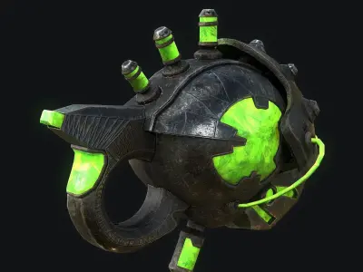 Sci-Fi Poison Gun Low-poly 3D model